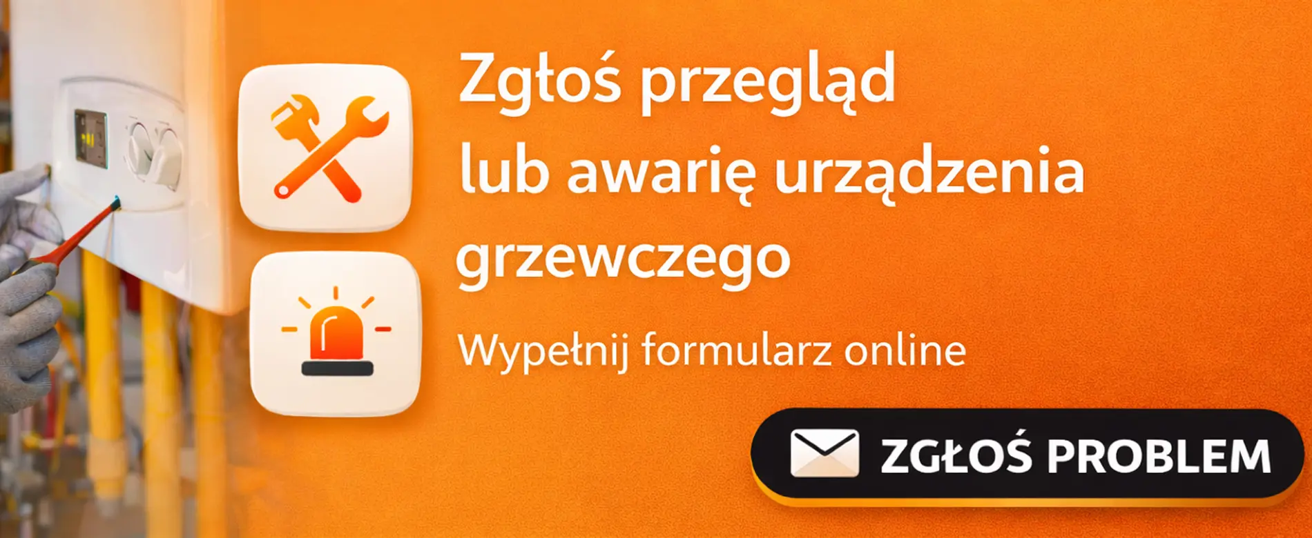 Zgłoszenie serwisu TERMAR Instalacje – formularz przeglądu i zgłoszenia awarii urządzenia grzewczego